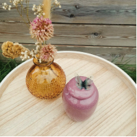 Keramieken urn roze met vlinder